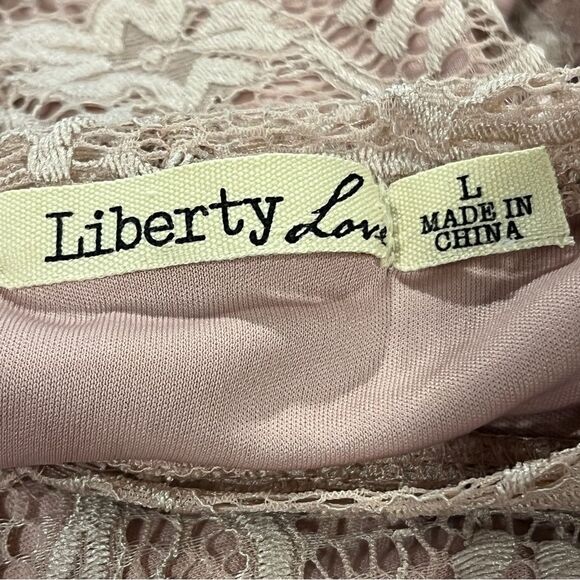 Liberty love pale Pink Lace Sleeveless mini a-line Dress size large - Picture 7 of 12